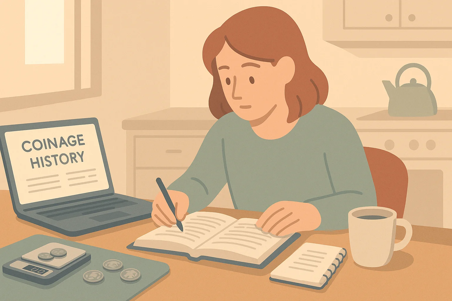 A college student is doing research on coinage history.